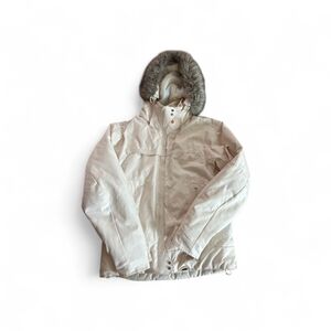 Columbia Ski Jacket Womens Small White Faux Fur Hood